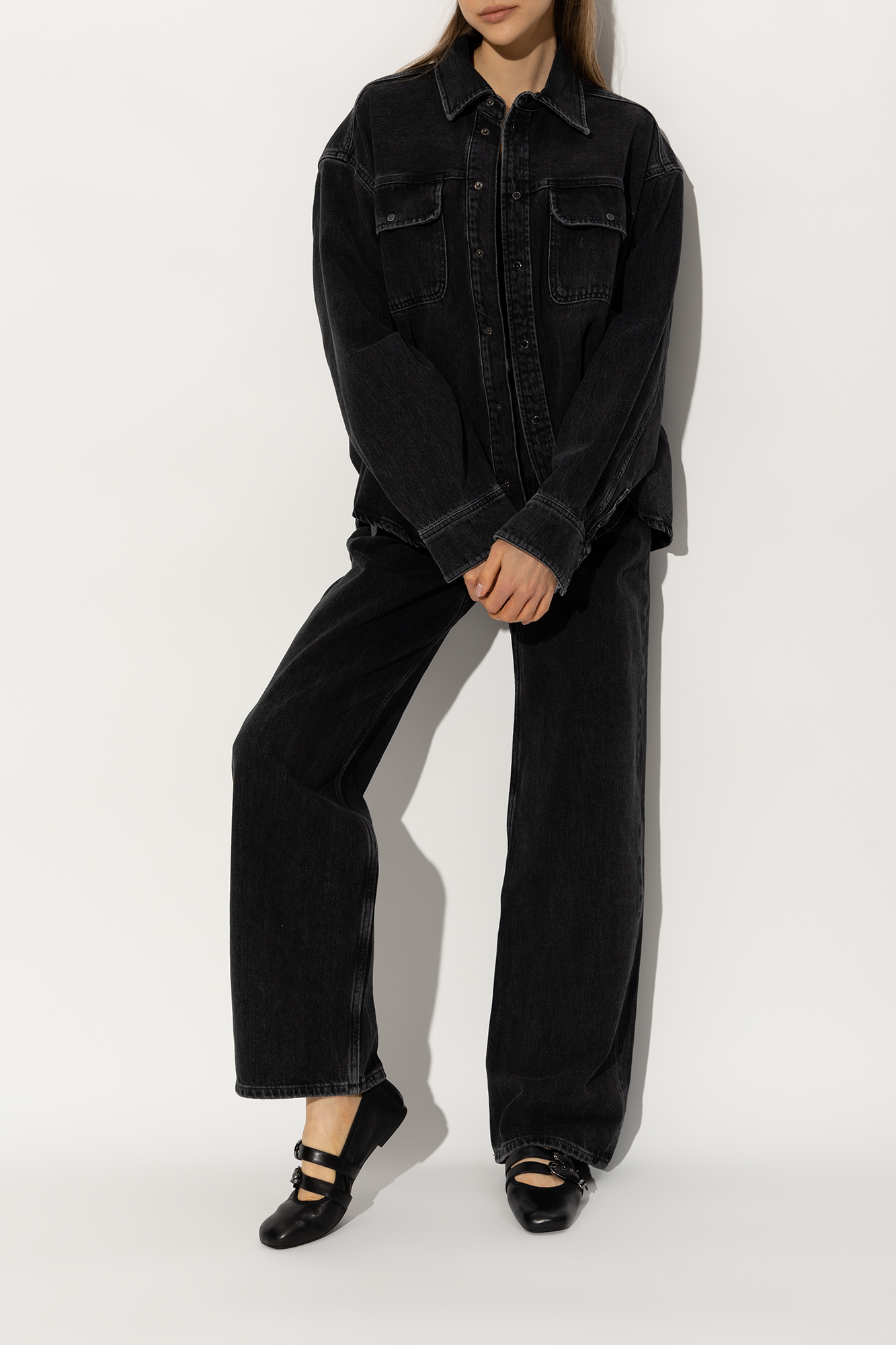 Black 'Maverick' ballet flats Stuart Weitzman